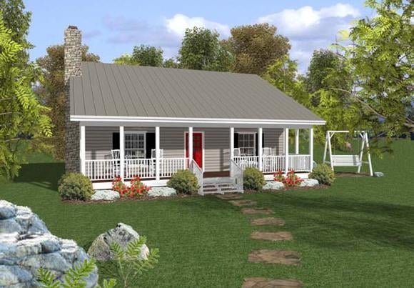Cabin, Country, Ranch House Plan 92376 with 2 Beds, 2 Baths Elevation