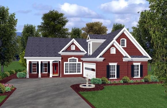 Traditional House Plan 92379 with 3 Beds, 3 Baths, 2 Car Garage Elevation