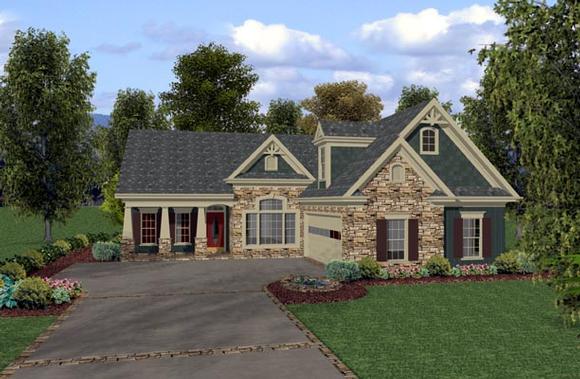 Country, Craftsman House Plan 92380 with 3 Beds, 3 Baths, 2 Car Garage Elevation