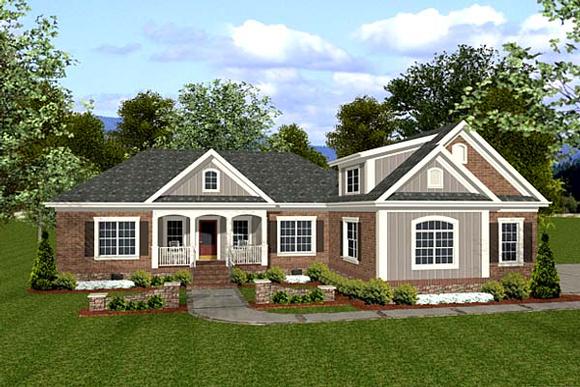 Traditional House Plan 92383 with 3 Beds, 3 Baths, 3 Car Garage Elevation