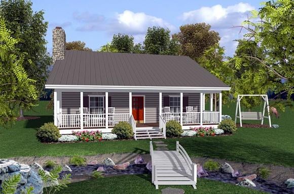 Cabin, Ranch, Traditional House Plan 92388 with 2 Beds, 2 Baths Elevation