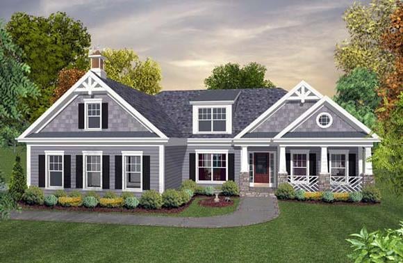 Country, Craftsman, Traditional House Plan 92396 with 3 Beds, 2 Baths, 2 Car Garage Elevation