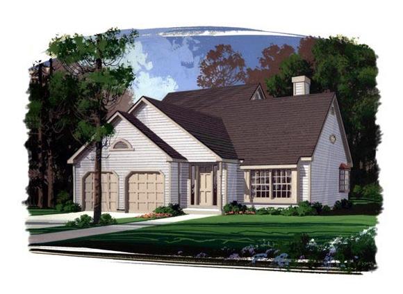 Country, Traditional House Plan 92409 with 3 Beds, 3 Baths Elevation