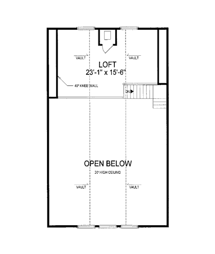 Country House Plan 92422 with 2 Beds, 1 Baths Second Level Plan