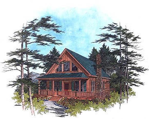 Country House Plan 92422 with 2 Beds, 1 Baths Elevation