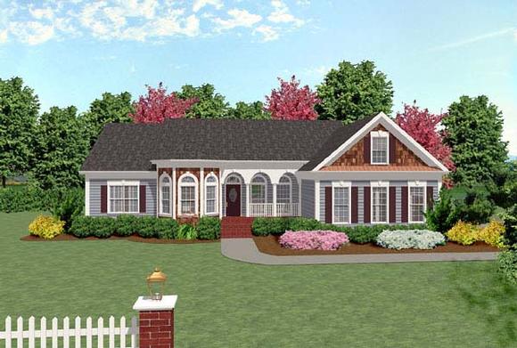 Bungalow, European, One-Story, Ranch, Traditional House Plan 92427 with 3 Beds, 3 Baths, 3 Car Garage Elevation