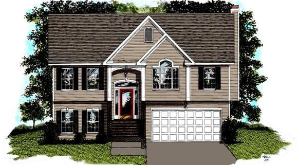 Traditional House Plan 92429 with 2 Beds, 2 Baths, 2 Car Garage Elevation