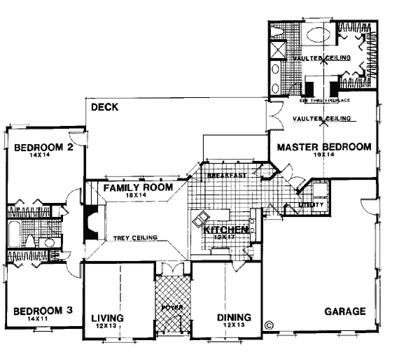 House Plan 92445 - European Style with 2006 Sq Ft, 3 Bed, 2 Bath