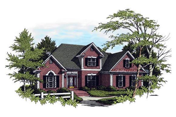 Traditional House Plan 92450 with 3 Beds, 4 Baths, 3 Car Garage Elevation