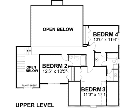 European, Tudor House Plan 92452 with 4 Beds, 4 Baths Second Level Plan