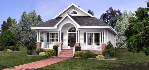 Bungalow, Country, Narrow Lot, One-Story House Plan 92459 with 3 Beds, 2 Baths, 2 Car Garage Elevation