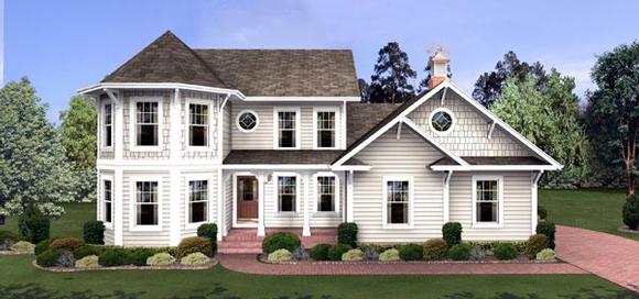 Colonial, Victorian House Plan 92462 with 4 Beds, 3 Baths, 3 Car Garage Elevation