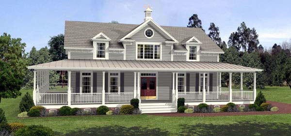 Country, Farmhouse, Southern House Plan 92465 with 3 Beds, 3 Baths, 3 Car Garage Elevation