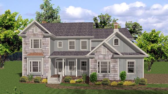Country, Traditional House Plan 92471 with 5 Beds, 5 Baths, 4 Car Garage Elevation