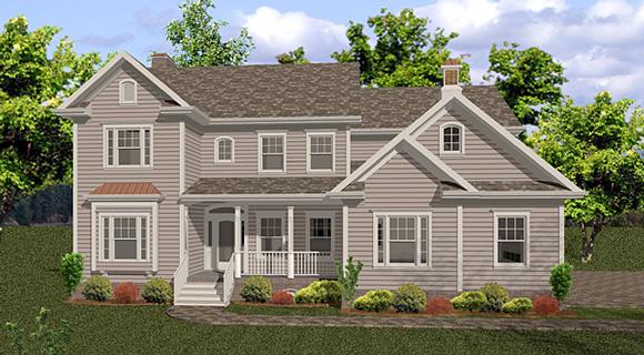 Country, Traditional House Plan 92472 with 5 Beds, 5 Baths, 4 Car Garage Elevation