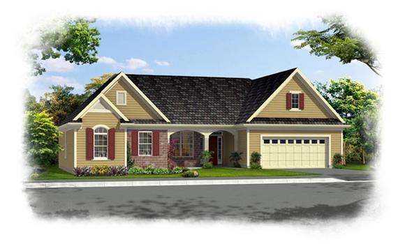 Ranch House Plan 92605 with 3 Beds, 2 Baths, 2 Car Garage Elevation