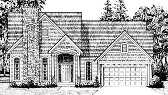Colonial House Plan 92606 with 3 Beds, 3 Baths, 2 Car Garage Elevation