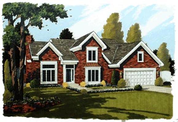 Traditional House Plan 92609 with 3 Beds, 3 Baths, 2 Car Garage Elevation