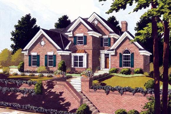 Traditional House Plan 92631 with 4 Beds, 3 Baths, 2 Car Garage Elevation