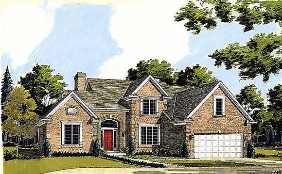 Traditional House Plan 92643 with 3 Beds, 3 Baths, 2 Car Garage Elevation