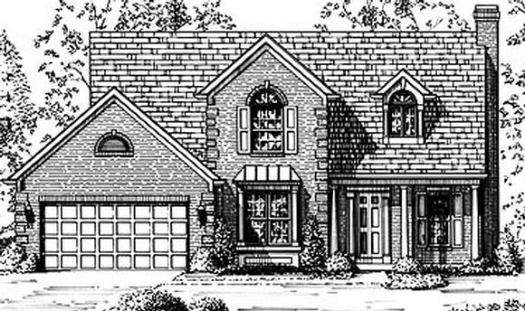 Country, European House Plan 92652 with 3 Beds, 3 Baths, 2 Car Garage Elevation