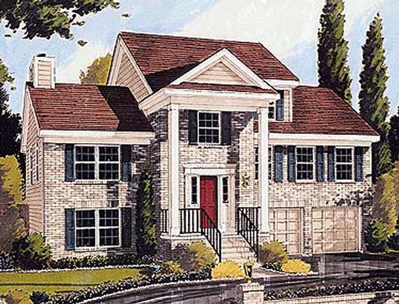 Colonial, Country House Plan 92670 with 3 Beds, 5 Baths, 2 Car Garage Elevation