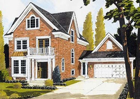Colonial, Farmhouse House Plan 92678 with 3 Beds, 4 Baths, 2 Car Garage Elevation