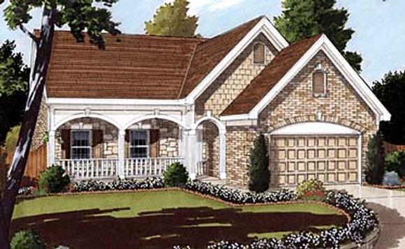 Bungalow, Country House Plan 92685 with 3 Beds, 2 Baths, 2 Car Garage Elevation