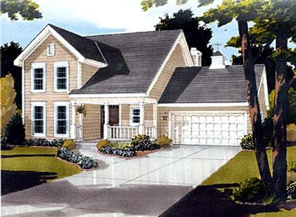 Country, Farmhouse House Plan 92695 with 3 Beds, 3 Baths, 2 Car Garage Elevation