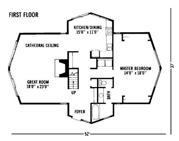 Contemporary House Plan 92806 with 3 Beds, 2 Baths Level One