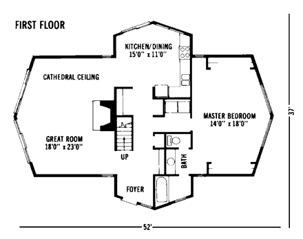 Contemporary House Plan 92806 with 3 Beds, 2 Baths First Level Plan