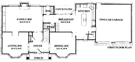European House Plan 92911 with 4 Beds, 5 Baths, 2 Car Garage First Level Plan