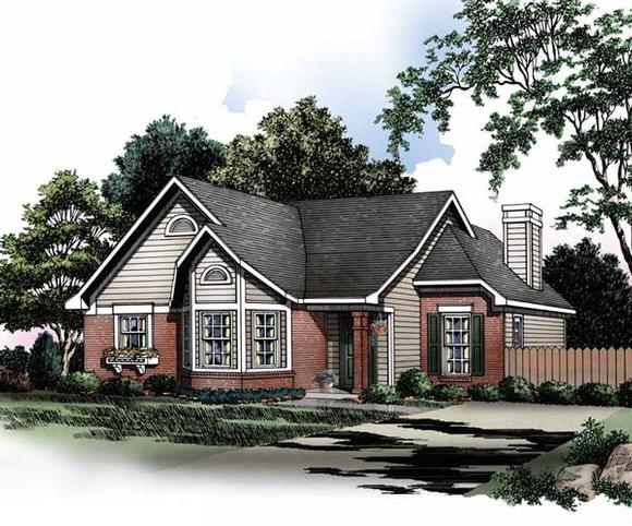 Country House Plan 93004 with 3 Beds, 2 Baths Elevation