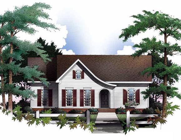 Country House Plan 93070 with 3 Beds, 2 Baths, 2 Car Garage Elevation