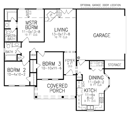 Cabin, Cape Cod House Plan 93073 with 3 Beds, 2 Baths, 2 Car Garage First Level Plan
