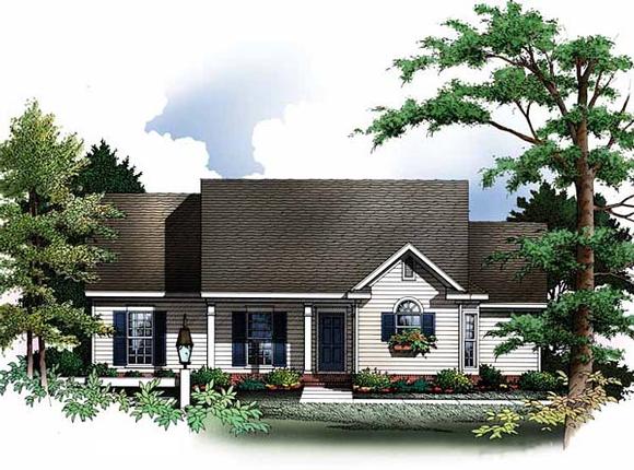 Cabin, Cape Cod House Plan 93073 with 3 Beds, 2 Baths, 2 Car Garage Elevation