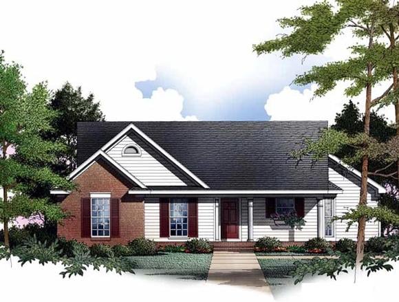 Cabin, One-Story, Ranch House Plan 93075 with 3 Beds, 2 Baths, 2 Car Garage Elevation