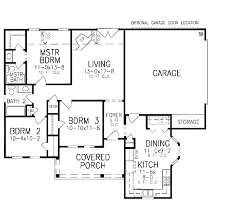 Cape Cod, Country House Plan 93082 with 3 Beds, 2 Baths, 2 Car Garage First Level Plan