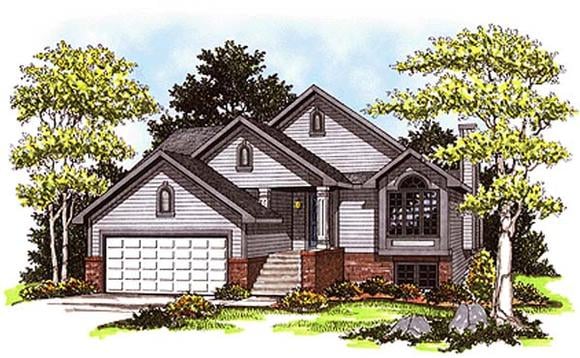 Cabin, Country House Plan 93122 with 2 Beds, 3 Baths, 2 Car Garage Elevation