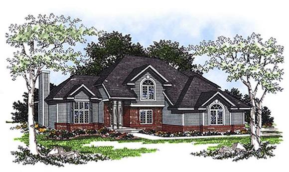 European House Plan 93167 with 3 Beds, 3 Baths, 2 Car Garage Elevation