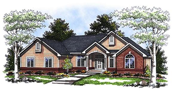 Traditional House Plan 93170 with 4 Beds, 4 Baths, 3 Car Garage Elevation