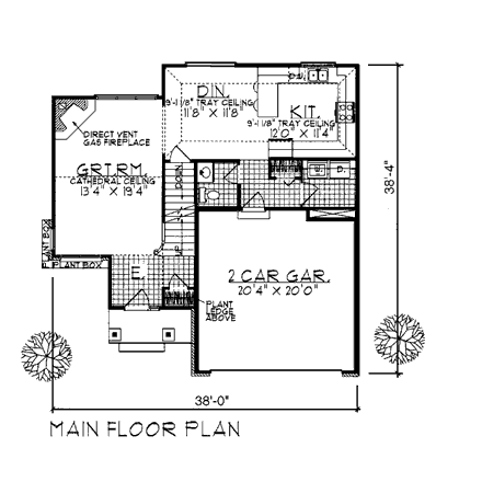Country House Plan 93175 with 3 Beds, 3 Baths, 2 Car Garage First Level Plan