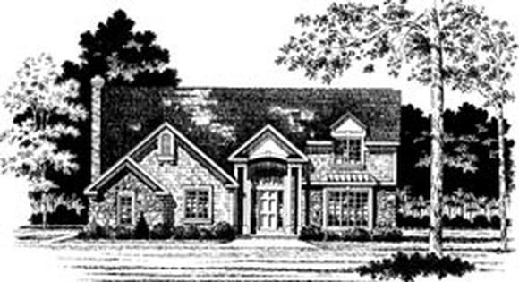 Country House Plan 93308 with 4 Beds, 3 Baths Elevation