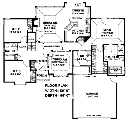 European, Traditional House Plan 93350 with 3 Beds, 2 Baths, 2 Car Garage Second Level Plan