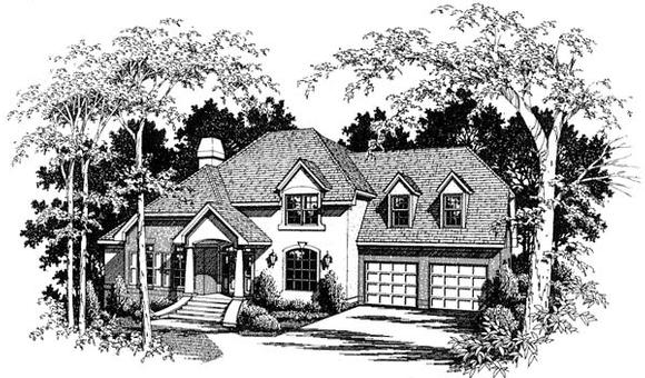 Colonial, European House Plan 93406 with 3 Beds, 3 Baths Elevation