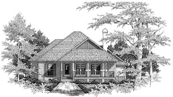 Country House Plan 93421 with 3 Beds, 2 Baths, 2 Car Garage Elevation