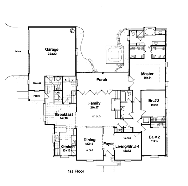 House Plan 93446 - European Style With 2215 Sq Ft, 3 Bed, 2 Bath,