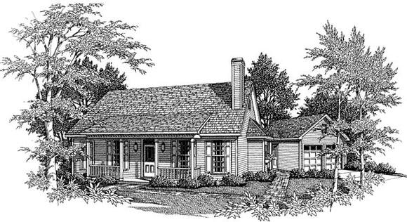 Country House Plan 93447 with 3 Beds, 2 Baths, 2 Car Garage Elevation