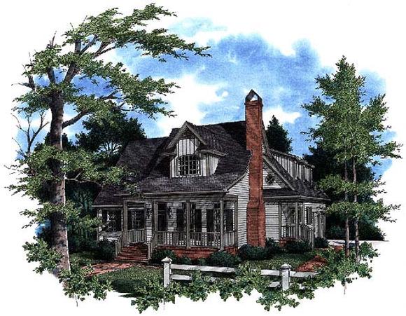 Country, European, Farmhouse House Plan 93450 with 3 Beds, 3 Baths, 2 Car Garage Elevation