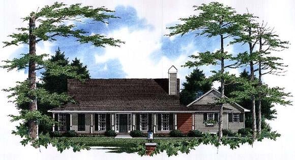 Country House Plan 93455 with 3 Beds, 2 Baths, 2 Car Garage Elevation